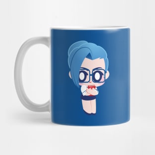 Blue Bookworm Wrestler - Librarian Mug